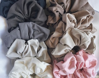 Scrunchies Cotton Neutral soft scrunchie gift for her teacher gift christmas gift stocking stuffer