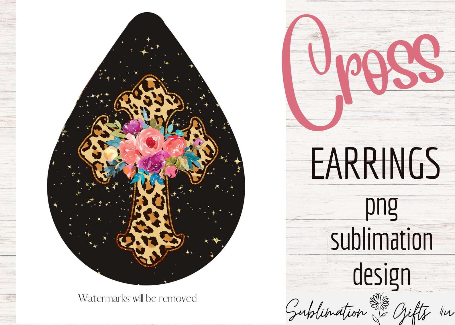 Faith Earring PNG Cross Earring Template Religious Etsy