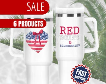Red White And Blueberries Tumbler Erika Kirk,40oz Tumbler with Handle Red White Blueberries Mug Erika Kirk Charlie Memorial Gift Remembrance