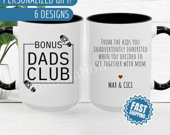 Personalized Stepdad Mug Custom Thank You Step Dad Coffee Cup Gift for Father's Day Mug for Bonus Dad Gift from Step Kid Thank You Step Dad
