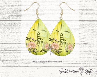 Faith Earring PNG | Western Earring Template | teardrop earring png | sublimation earrings | sublimation teardrop earrings | sublimation png
