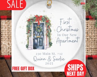 First Christmas in New Apartment Ornament, Personalized First Apartment, New Home Ornament, Christmas Homeowner Gift, Our New Apartment Gift