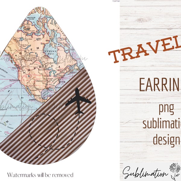 World Traveler Earring PNG | Globe Earring Template | teardrop earring png | sublimation compass  earrings | sublimation teardrop earrings