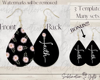 Sunflower Earring PNG | Earring Template | teardrop earring png | sublimation earrings | sublimation teardrop earrings | sublimation png