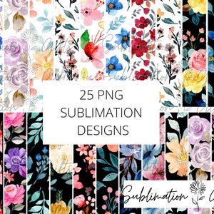Paquete de pulsera de llavero floral de acuarelas, diseño de sublimación png de llavero, gráficos de llavero de flores, diseño de sublimación de pulsera de llavero