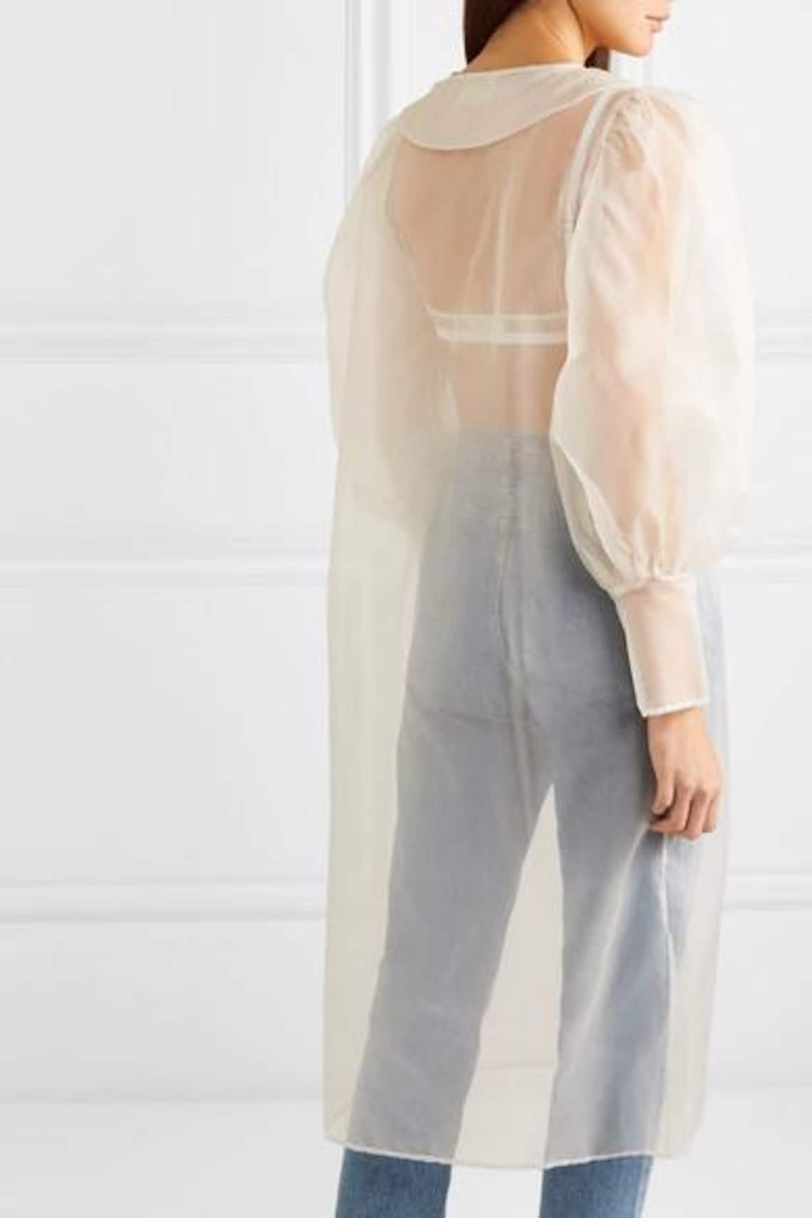 organza tie neck blouse