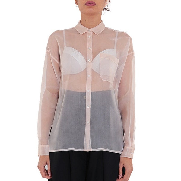 A See-thru Mini Length Organza Top