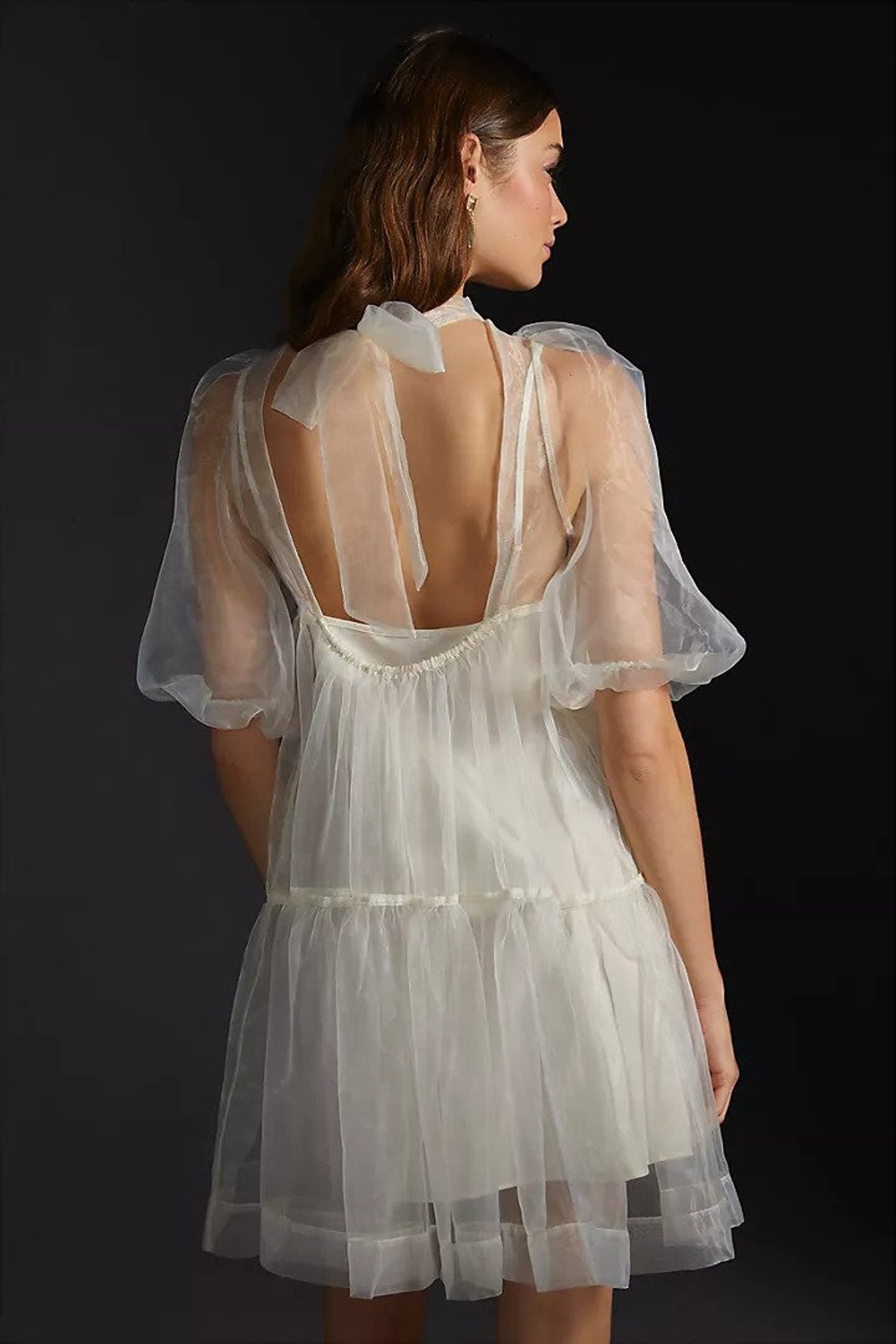 tiered organza dress