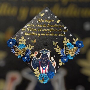 Customized graduation cap topper, Flower cap topper, Decorated topper, graduation gift, personalized cap topper