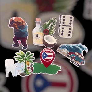 boricua sticker ,conejo 2025, 6 sticker, Vinyl sticker, für Laptop, Wasserflasche und mehr, Bunny Sapo concho, Boricua