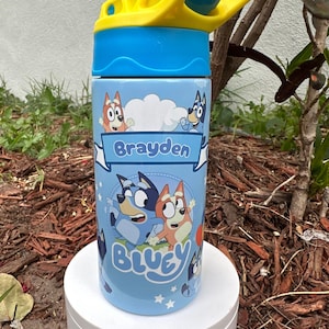 Bluey kids tumbler 12oz, tumbler 12oz for kids, Bluey, gift for her, gift for him,tumbler, cartoon tumbler