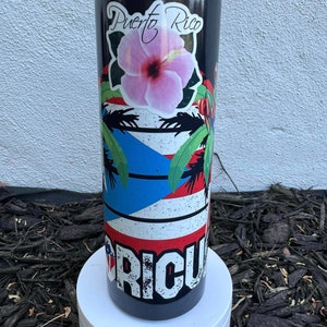 Puerto Rico Tumbler 20 oz skinny Sublimated BORICUA CONGA, Boricua lover, Puerto rico skinny reg tumbler, Boricua roots, for him or her