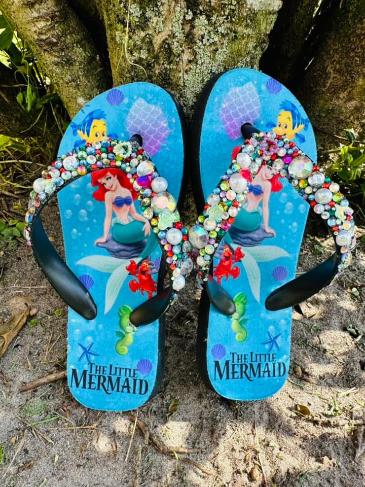 Mermaid Flip Flop Sandals Mermaid Flip Flop Flip Flop With - Etsy
