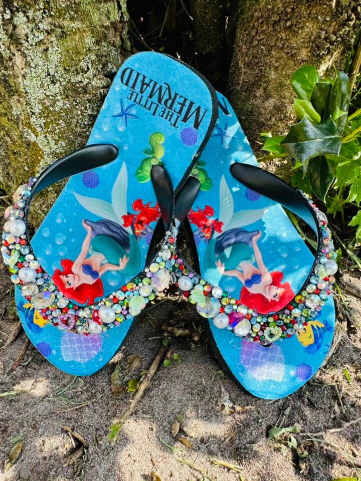 Mermaid Flip Flop Sandals Mermaid Flip Flop Flip Flop With - Etsy