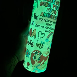 Karol g tumbler, glow in the dark tumbler, mañana sera bonito, tumbler 20oz, perfect for her , gift idea, tumbler glow in the dark