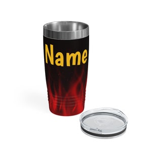 Flaming Fire Design Ringneck Edelstahlbecher, Reisebecher 20 Unze