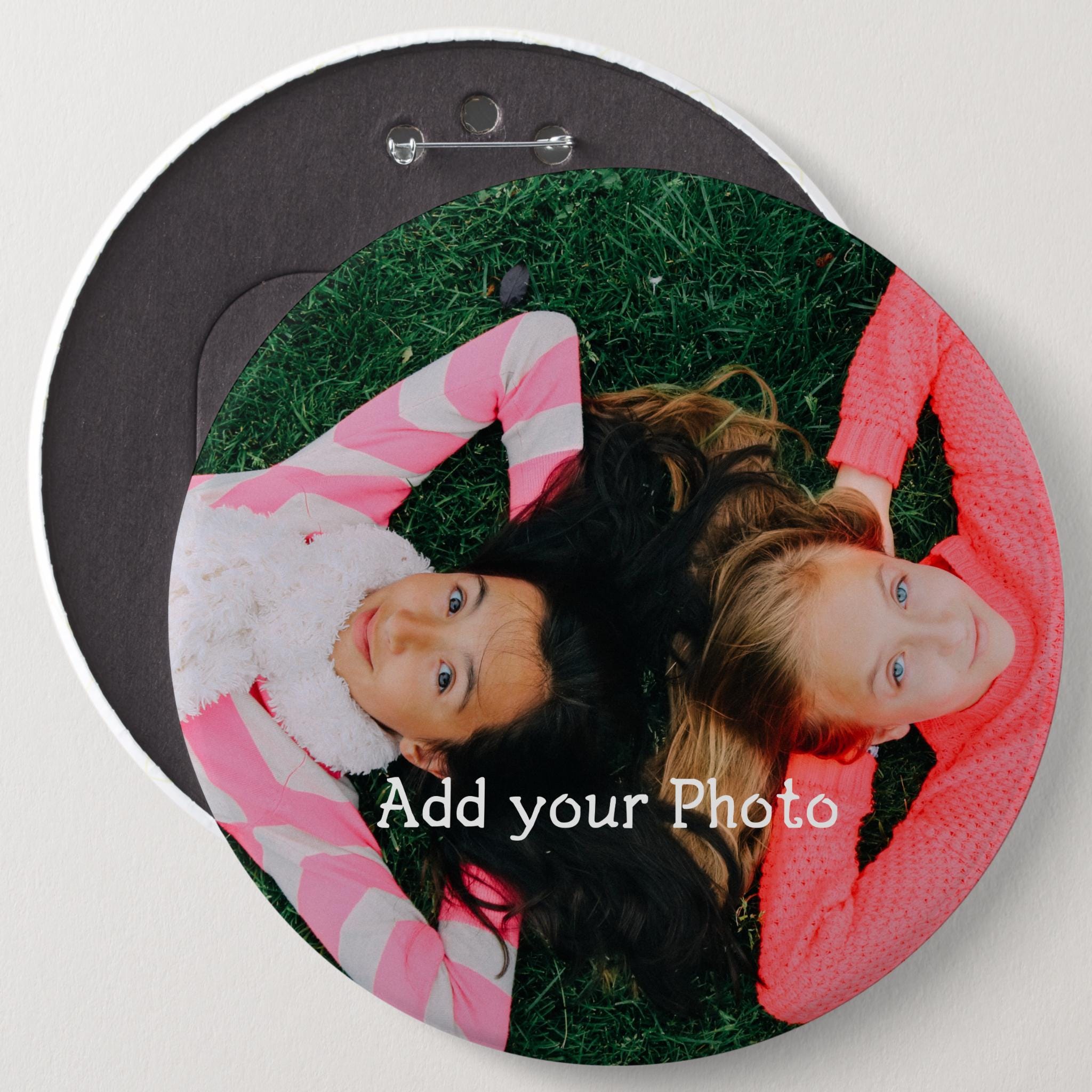 Huge Custom Photo Pinback Button: Colossal Badge With Optional Easel, 6 ...
