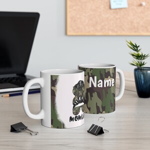 Mom Life Camouflage Ceramic Coffee Mug 11oz - Coffee Tea Hot Cocoa, Hot Chocolate - Hunting, Camo