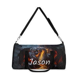 Fire Breathing Dragon Design Gym, yoga, fitnessplunjetas, reizen, bagage, gepersonaliseerd (optioneel)