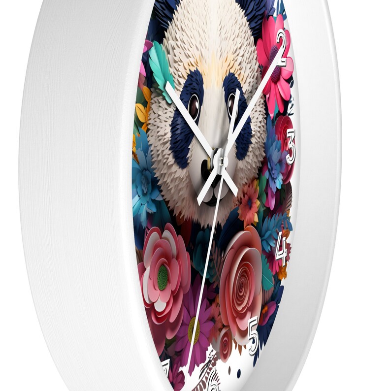Panda Bear 3D Printed Design Wall Clock White Wood Frame - Etsy