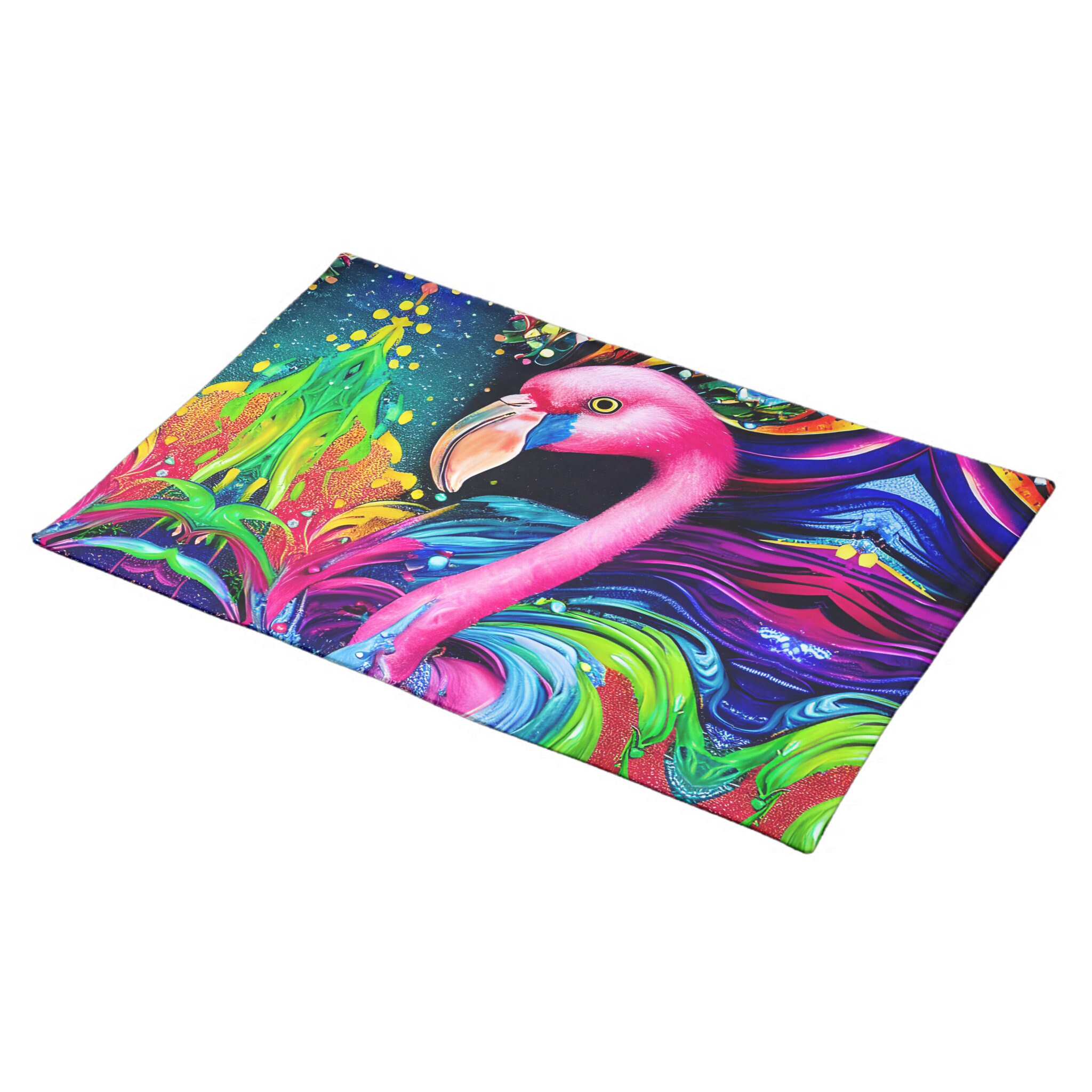 Fabric Placemats Pink Flamingo Tropical Table Decorations Tablescape Table Setting 18x14 inch Poly Twill Choose 2 or 4 Pack