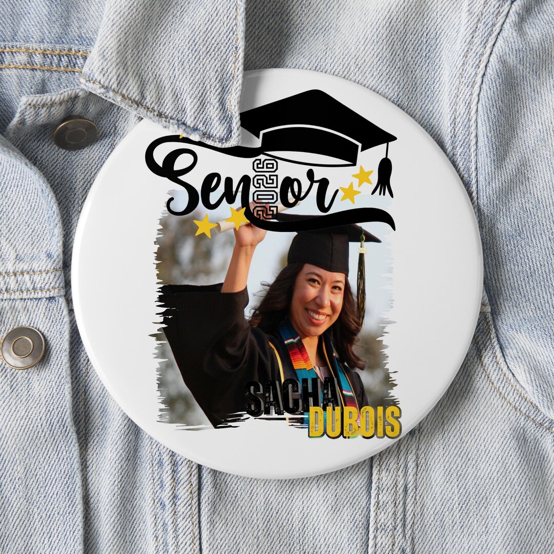 Huge Custom Graduation Photo Button: Large Pinback or Wall Decor, 4 or ...