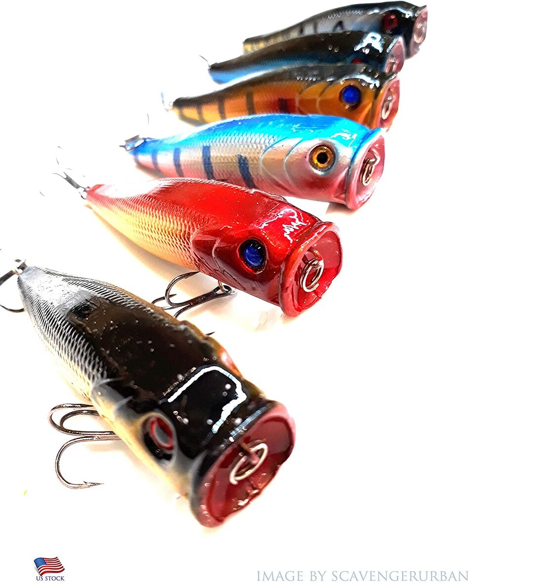 Rebel Lures P61G254 Leurres Pop R Plus Leurre de pêche (6,3 cm, Green Perch