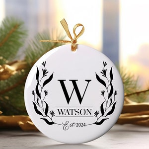 Personalized 2024 Christmas Ornament, Custom Name Family Ornament, Monogram Letter Christmas Decor, Perfect Christmas Gift