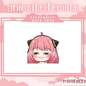 Emote animata compiaciuta di Anya Smirk (Twitch/Discord)