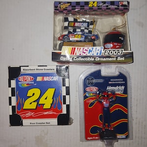 NASCAR Four Coaster set/ Jeff Gordon #24 Ornament set /1:24 die cast #24 Jeff Gordon