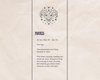 Aries Main Character Zodiac Bookmark