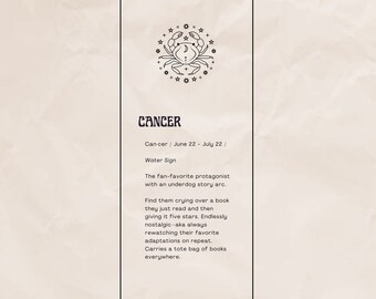 Zakładka do głównej postaci znaku zodiaku Rak