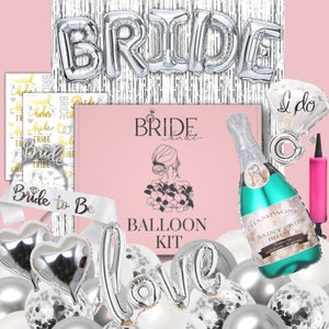 BRIDE BALLOON KIT, Bach Party Decor, Word Balloons, Maximalist Bachelorette Metallic Balloon Funny Kit, Jumbo 32