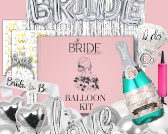 Bride Balloon Kit: 32" Letter Balloons, Bachelorette Party Decor