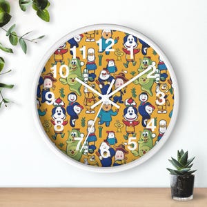 Reloj de pared con personajes de dibujos animados para habitación infantil, decoración infantil, reloj de sala de juegos, bonito regalo para niños.