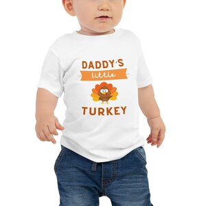 Daddys Little Truthahn Shirt, Thanksgiving Outfit, Süße Herbst Shirts für Kinder, Kleinkind Kurzarm T-Shirt