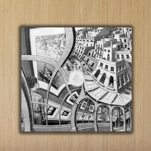 Relativity II by Maurits Cornelis Escher Poster Art Print,Reproduction Print,Abstract Wall Art Print,Modern Wall Art Print,Expressionism Art