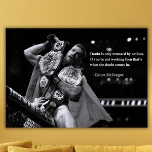 Conor McGregor citaat poster print canvas kunst aan de muur, Conor McGregor muurkunst, motivatie kunst aan de muur, man Cave Wall Art decor, fitness sport kamer decor