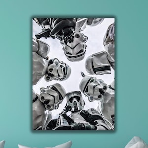 Grappige badkamer muurkunst print, Stormtroopers op zoek print, Star Wars poster kunst canvas, Star Wars badkamer kunst aan de muur, Starwars Funny Wall Art