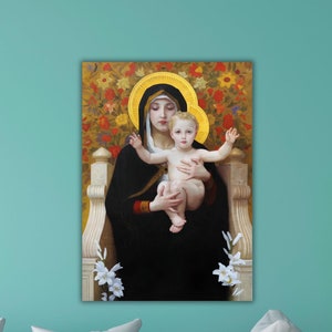 Pintura de arte de madre e hijo de William Adolphe Bouguereau, póster de madre e hijo, lienzo impreso, arte de pared, obras de arte de Bouguereau, decoración de pared moderna