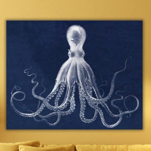Octopus Canvas Wall Art,Octopus Poster Print Art,Animals Wall Art,Animals Home Decor,Living Room Decor,Animals Wall Decor,Kid Room Print Art