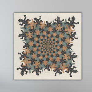 Relativity II by Maurits Cornelis Escher Poster Art Canvas,Reproduction Print,Abstract Wall Art Print,Modern Prints,Expressionism Art Print
