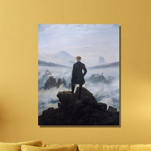 Caspar David Poster Art,Friedrich Wanderer above the sea of fog (1818) Wall Art,Famous Paintings,Vintage Art Poster,Modern Home Wall Decor