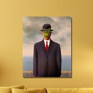 René Magritte The Son of Man (1964) Poster Wall Art,Rene Magritte Canvas,The Son of a Man Canvas Print Art Print,Reproduction Print Wall Art