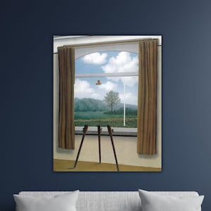 Rene Magritte Window Poster Art Print, Rene Magritte The Human Condition Poster/Canvas Wall Arts, Rene Magritte Artworks, Modern Wall Art Print