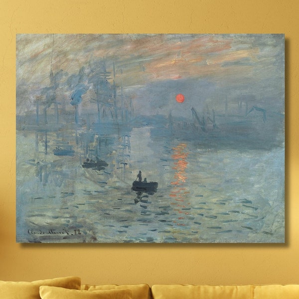 Claude Monet Impression Sunrise Canvas Wall Art Print,Reproduction Wall Decor,Claude Monet Impression Sunrise Home Decors,Modern Wall Arts