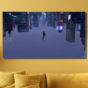 Spider-Man Into the Spider-Verse Canvas Poster,Spiderman Canvas Print Wall Art,Gift for Kids,Spider-man Wall Decor,Game Room Man Cave Decors