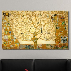 Tree Of Life Gustav Klimt Canvas Poster Art Reproduction Print,Gustav Klimt Reproduction,Classic Wall Art, Symbolism Art Nouveau Painting