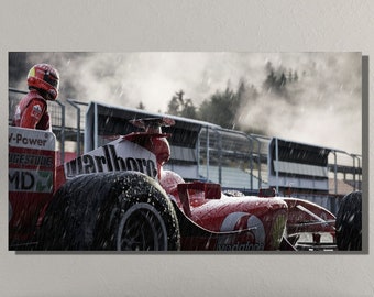 Michael Schumacher Poster Canvas Print Art,Michael Schumacher Wall Art,F1 Wall Art,F1 Fan Gift,Ferrari Fan Gifts,Man Cave Wall Art Decors