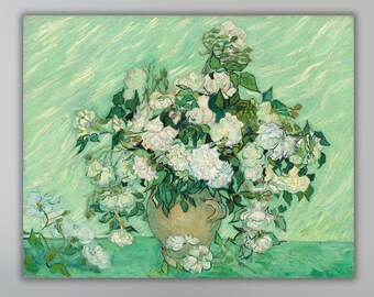 Van Gogh Roses Poster / Leinwand Wand Kunst Druck, Vincent Van Gogh Roses Kunstdruck, Rosen Poster Kunst, berühmte Reproduktionsdruck, moderne Wanddekoration